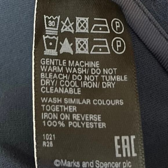 Jaeger Women's Blue Collared V Neck Long Sleeve Mini Shift Shirt Dress Size 10 - Picture 5 of 5